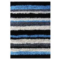 teal blue stripe shaggy rug helsinki m