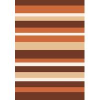 Terracotta & Orange Rugs Stripe Shaggy Rug Helsinki R