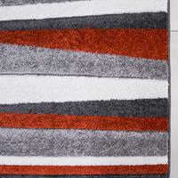 Terra & Grey Striped Living Room Rug - Rio 160x230cm