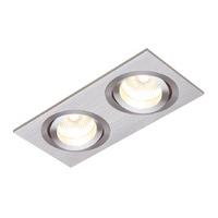 Tetra 2 x 50W GU10 Tilt Downlight Brushed Steel - 85278