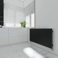 terma winchester horizontal radiator metallic black textured h600 mm w ...