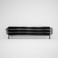 Terma Ribbon Horizontal Radiator Metallic Black Metallic Matt/Textured (H)290 mm (W)1540 mm