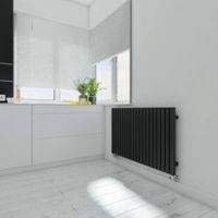 terma winchester horizontal radiator metallic black textured h600 mm w ...