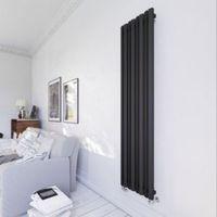 Terma Durham Vertical Radiator Metallic Black Textured (H)1800 mm (W)425 mm