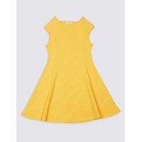 Textured Cotton Blend Dress (3-14 Years)