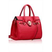 Teagan Croc Textured Satchel Bag