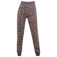 Teen girls full length cuffed ankle team pug skater sausage dog print pyjama lounge trousers - Grey