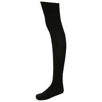 Teen girl black opaque pull on light stretch everyday tights - Black