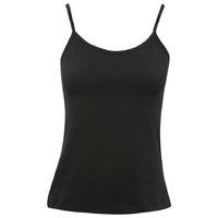 Teen girl essential spaghetti straps basic plain cami strap vest top - Black