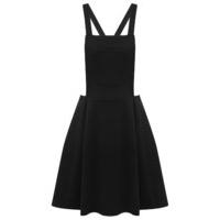 teen girls black square neck cross racer back pinafore flared skater d ...