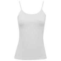 Teen girl essential spaghetti straps basic plain cami strap vest top - White