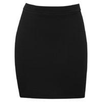 Teen girls light stretch comfort plain coloured pull on short tube skirt - Black