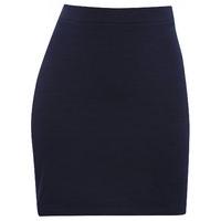 Teen girls light stretch comfort plain coloured pull on short tube skirt - Navy