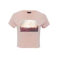 Teen girl pink short sleeve flip sequin design free spirit slogan dream catcher graphic crop t-shirt - Pink