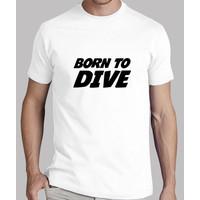 tee shirt dive man, white, top quality