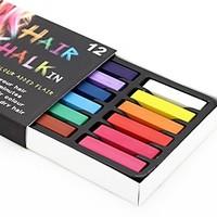 Temporary 24 Color Chalk Crayons for Hair Non-toxic Hair Dye Pastels Stick DIY Styling Tools