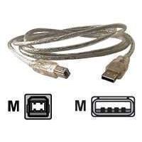 Tecline USB A/USB B 2.0 M/M 3m - USB cables (USB A USB B Male/Male Straight Straight Transparent)