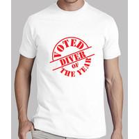 tee shirt dive man, white, top quality