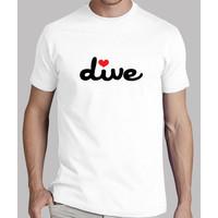 tee shirt dive man white top quality