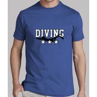 tee shirt dive man, royal blue, top quality