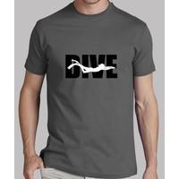 tee shirt dive man gray mouse top quality plongee