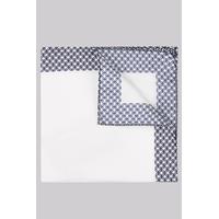 Ted Baker White Geo Boarder Silk Pocket Square