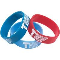 Teenage Cancer Trust Silicone Wristband Pack Of 3 Red/Blue/Pale Blue
