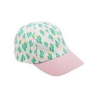 Teen girl cactus print pale pink brim and adjustable snapback strap cap - Multicolour