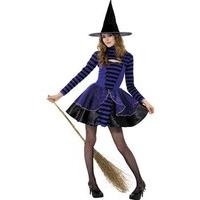 teen dark stripe witch halloween costume