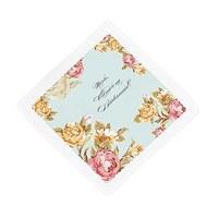 Tea Rose Personalised Handkerchief