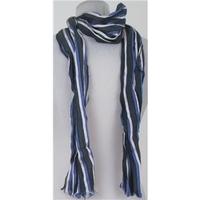 Ted Baker blue, purple & ivory striped silk blend scarf