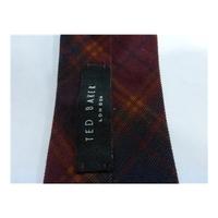 Ted Baker Cotton Tie Maroon Check