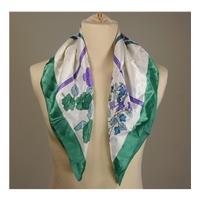 Teal Floral Silk Scarf