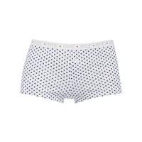Teen girl cotton blend navy spot print stretch branded waistband button detail boxer briefs - White
