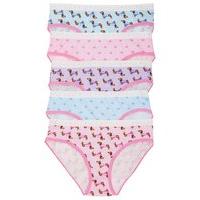 Teen girls multi colour sausage dog and love heart print elasticated kylie waistband briefs five pac - Multicolour