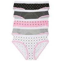 Teen girl spot and stripe design elasticated waist pull on kylie branded briefs five pack - Multicolour