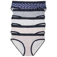 Teen girls heart and stripe print elasticated kylie branded waistband briefs five pack - Multicolour