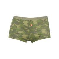 Teen girl branded elasticated waistband camo print boxer briefs G - Green