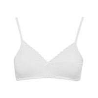 Teen Girls Soft Protective And Supportive Lace And Bow Detail Non-Wired Bra - White