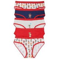Teen girl circus design elasticated waist pull on kylie branded briefs five pack - Multicolour