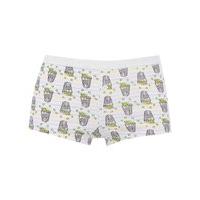 Teen girl pastel striped popcorn print branded elasticated waistband boxer briefs - Multicolour