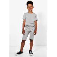 textured sweat short grey