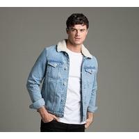 Terez Borg Collar Denim Jacket