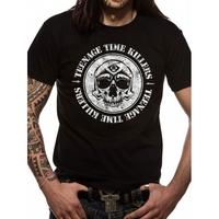 Teenage Time Killers Skull Unisex Small T-Shirt - Black