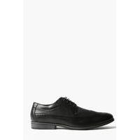 Textured Brogues With Perforated Detail - black