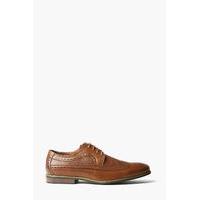 textured brogues with perforated detail tan