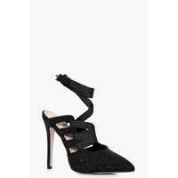 textured wrap up court stiletto black