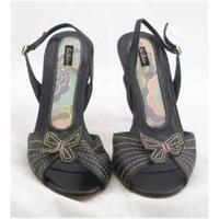 Ted Baker, size 5 black stiletto sandals with butterfly motif