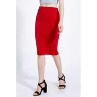 TEXTURED JERSEY MIDI SKIRT