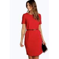 Textured Crepe Formal Dress - berry